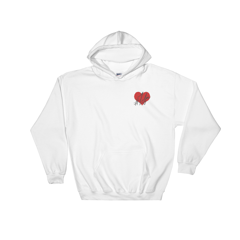 1Lifer Love Embroidered White Hoodie